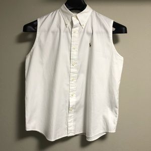 Sleeveless button up shirt
